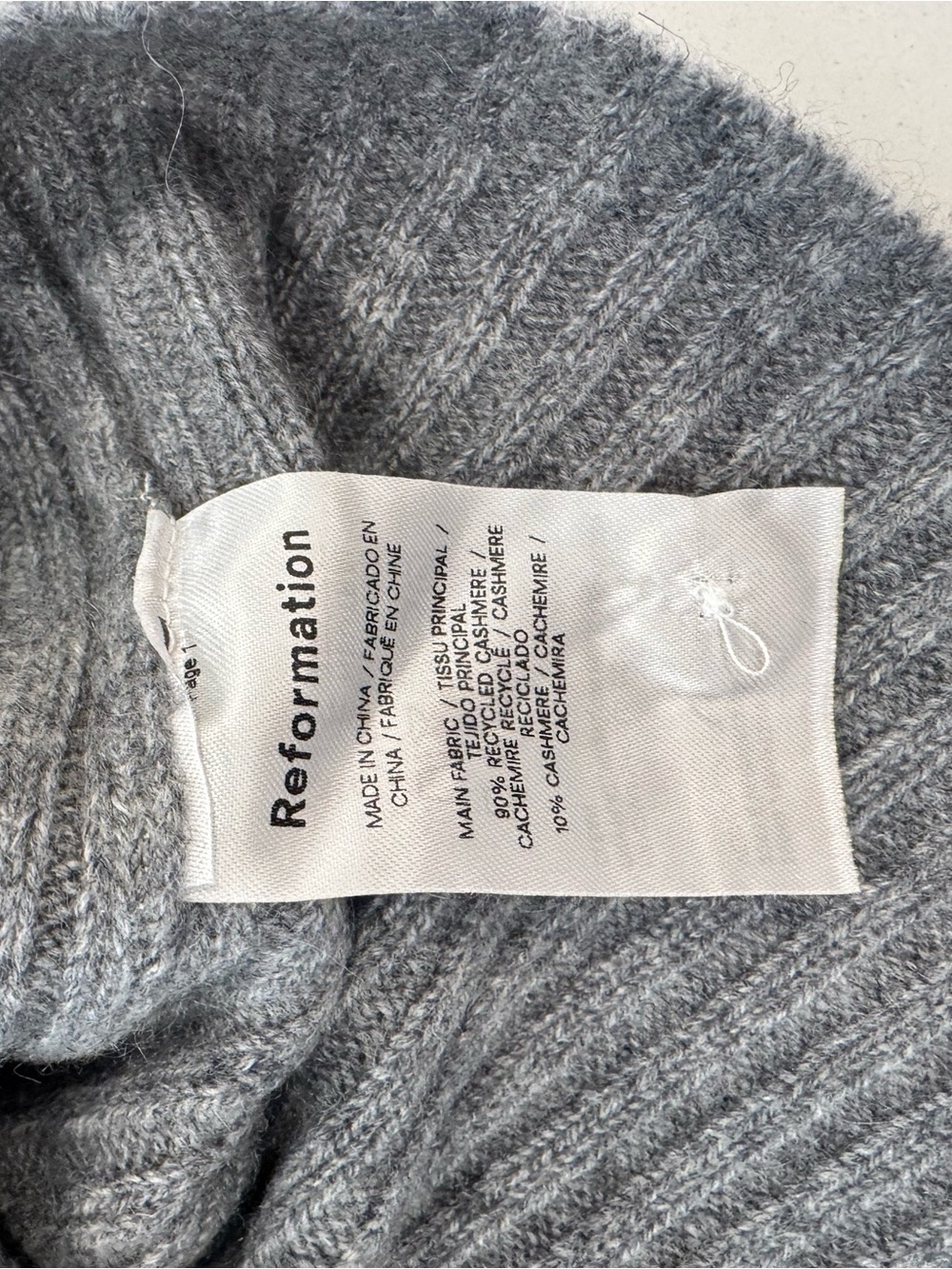 Reformation Grey Ribbed Button-Front Cardigan - Picture 5 of 5